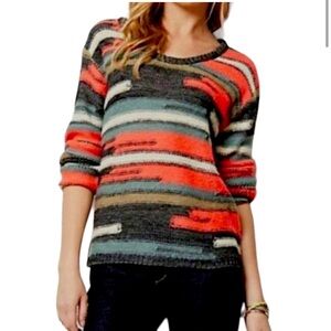 Anthropologie Nümph Gerda Mixed Knit Sweater Size Small